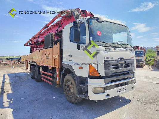 satın al 49 Metre Sany Kullanılmış Beton Pompası Kamyonu HINO Şasi ile Yeniden Üretildi online manufacture