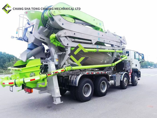 satın al 28-4M Karıştırıcı ile kamyon monte edilmiş beton pompası Dört kollu M şeklinde katlanır Açık hidrolik kontrol online manufacture